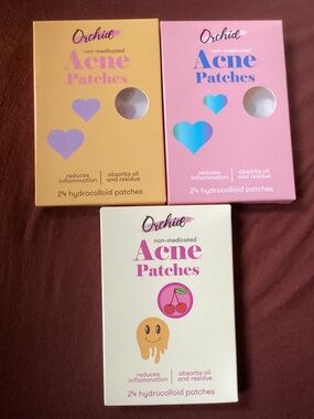 Orchid acne patches 3 boxes bundle each with 24 hydrocolloid patches New